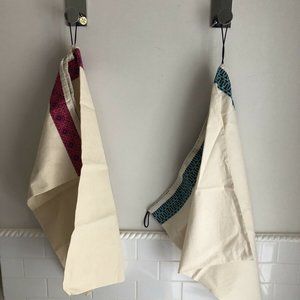 Two New Tory Burch beige Canvas Storage bags